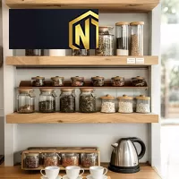 KỆ TREO TƯỜNG ĐỰNG NGUYÊN LIỆU PHA CHẾ , TRÀ & CAFE - KPC01